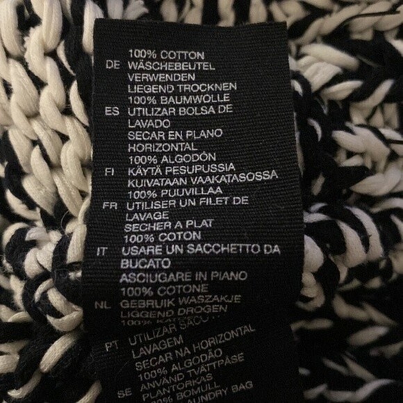 & Other Stories Black And White Chunky Knit Crew Neck Sweater Size X-small - Picture 7 of 7